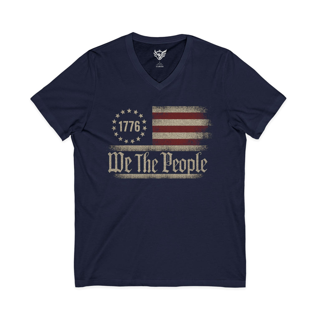 We The People Jersey Short Sleeve V-Neck Tee