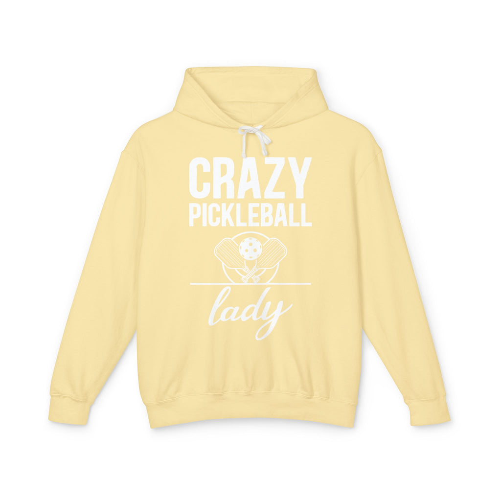 Crazy Pickleball Lady Lightweight Hooded Sweatshirt