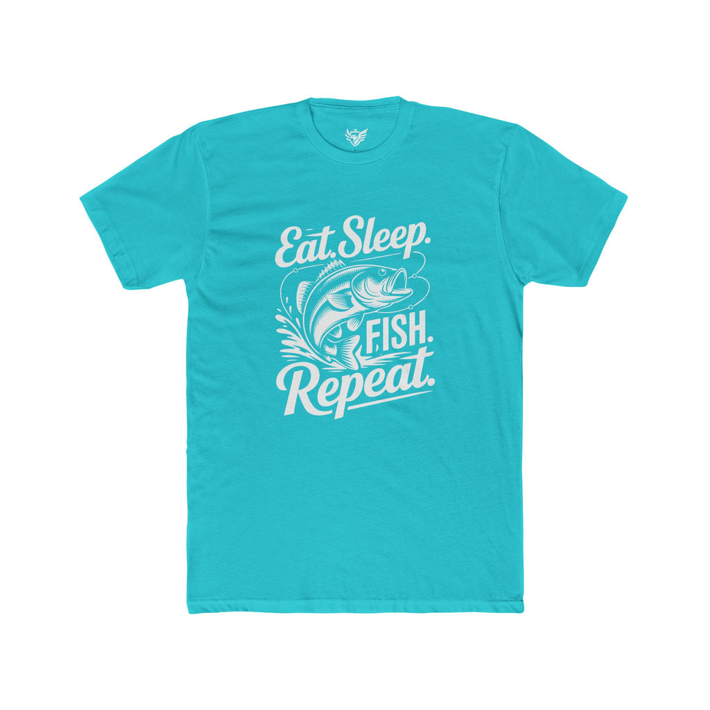 Eat Sleep Fish Repeat Cotton Crew Tee
