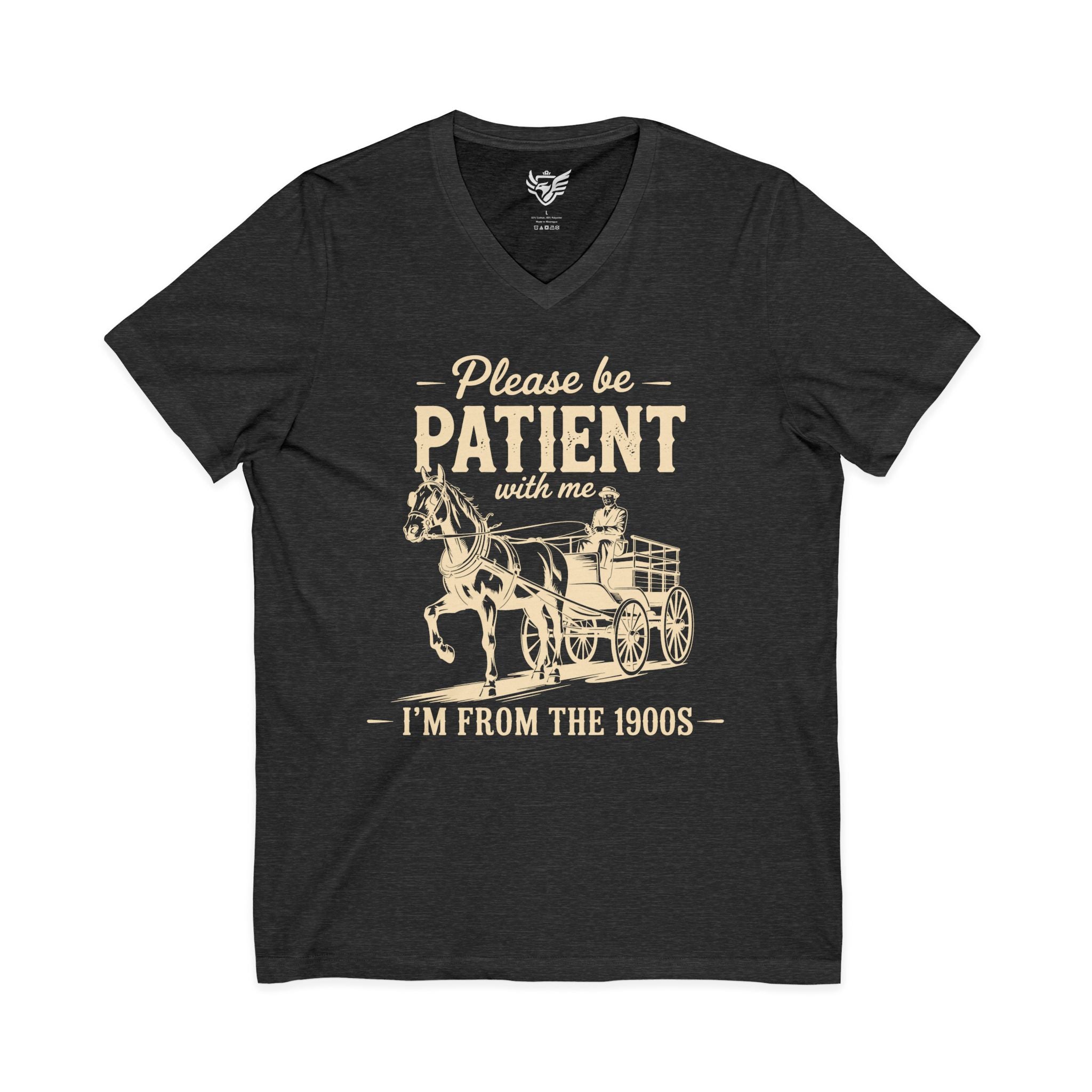 Please Be Patient With Me I'm From the 1900s Jersey Short Sleeve V-Neck Tee