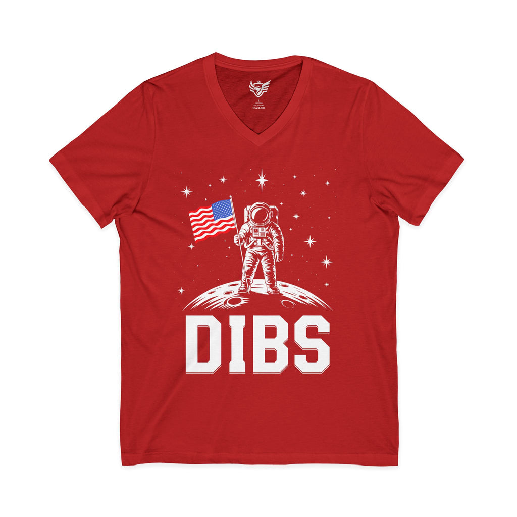 DIBS on the Moon Jersey Short Sleeve V-Neck Tee