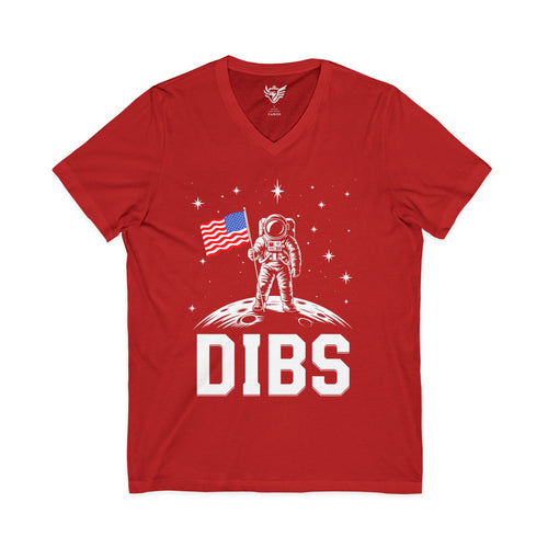 DIBS on the Moon Jersey Short Sleeve V-Neck Tee