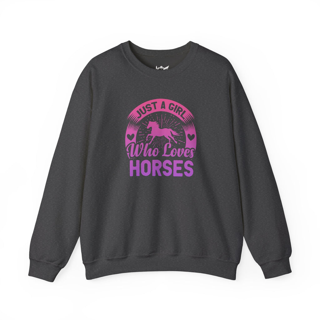 Just a Girl Who Loves Horses Heavy Blend™ Crewneck Sweatshirt