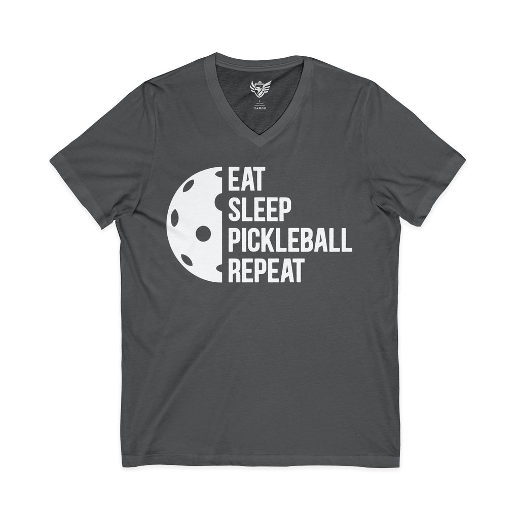 Eat Sleep Pickleball Repeat Jersey Short Sleeve V-Neck Tee