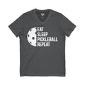 Eat Sleep Pickleball Repeat Jersey Short Sleeve V-Neck Tee