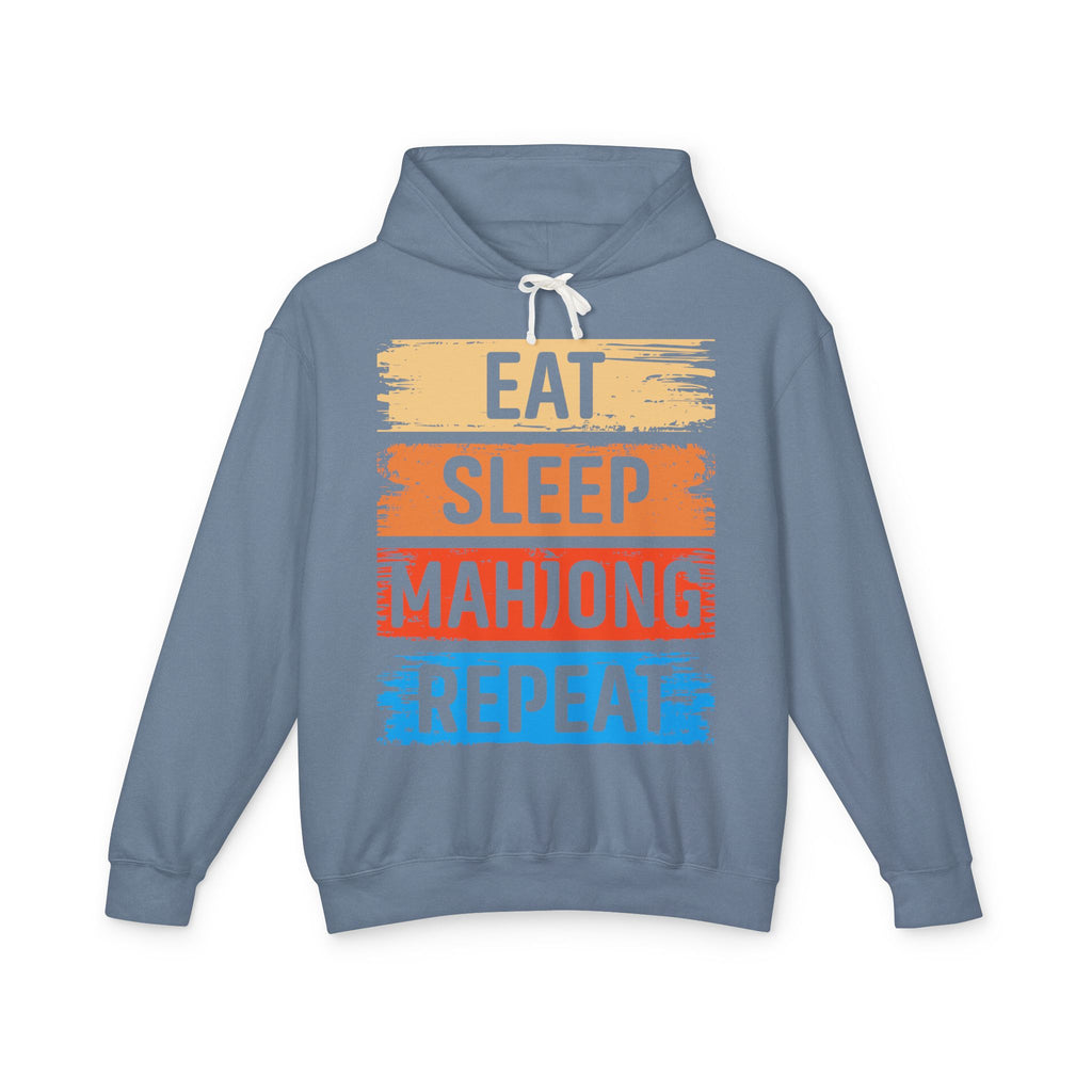 Eat Sleep Mahjong Repeat Lightweight Hooded Sweatshirt