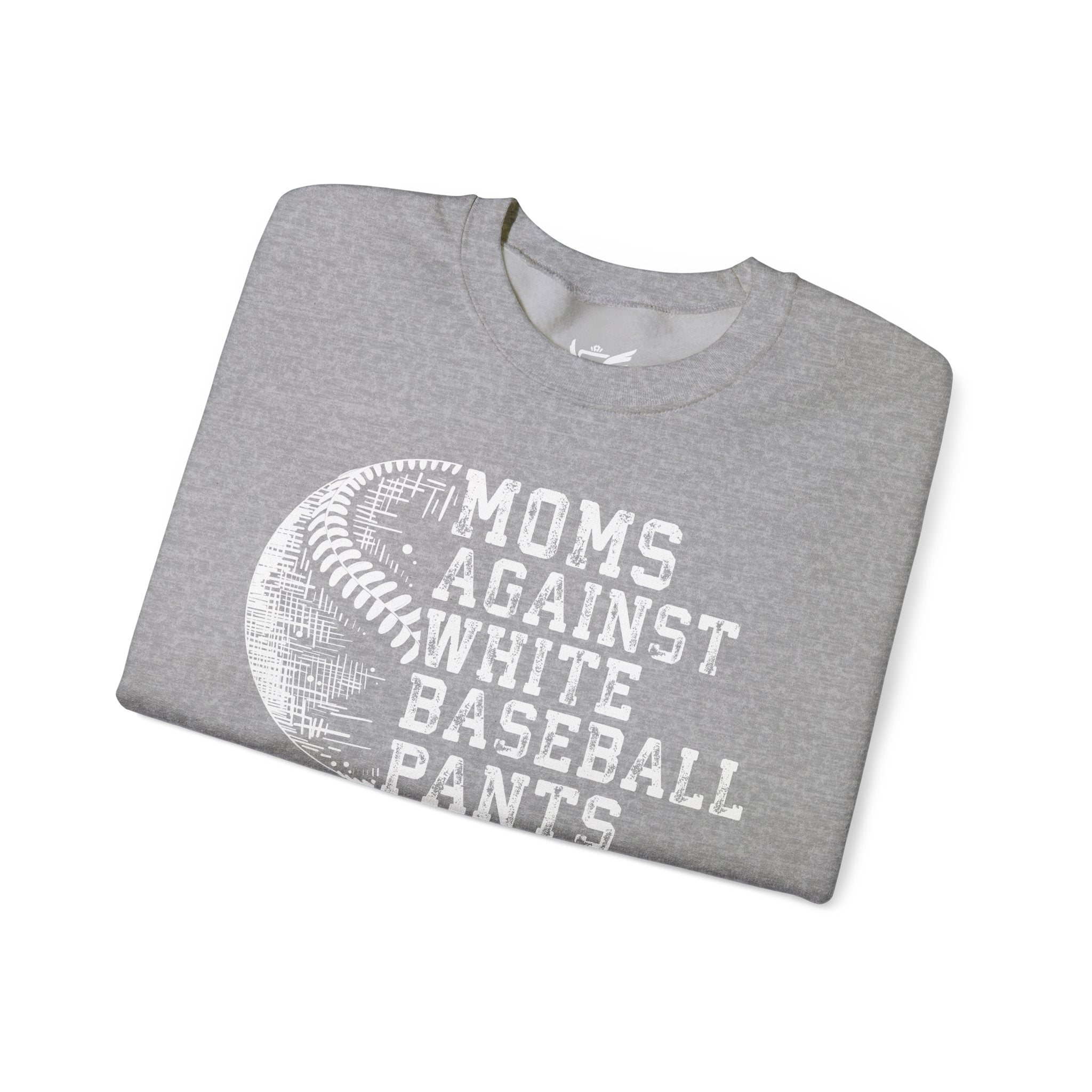 Mom's Against White Baseball Pants Heavy Blend™ Crewneck Sweatshirt