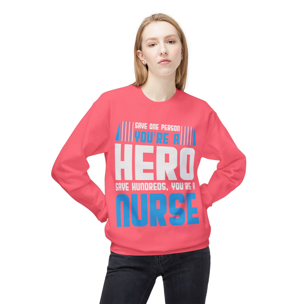 Nurses Are Heros Midweight Softstyle Fleece Crewneck Sweatshirt