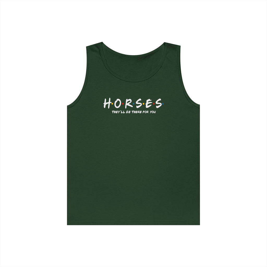 Horses, Friends Theme Heavy Cotton Tank Top