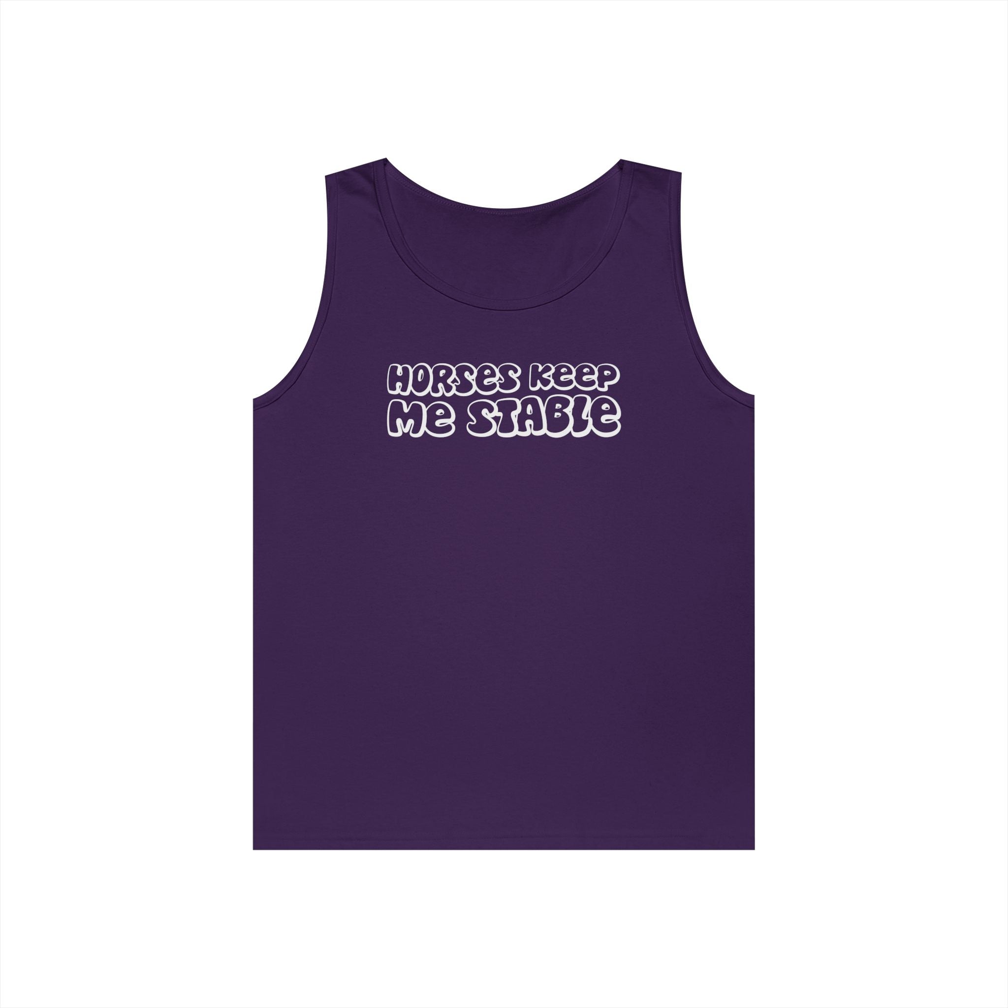 Horses Keep Me Stable Heavy Cotton Tank Top