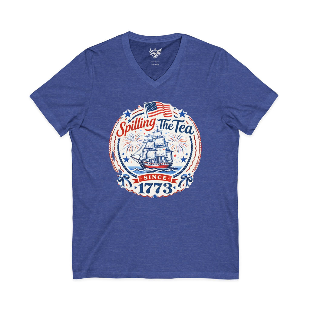 Spilling The Tea Jersey Short Sleeve V-Neck Tee