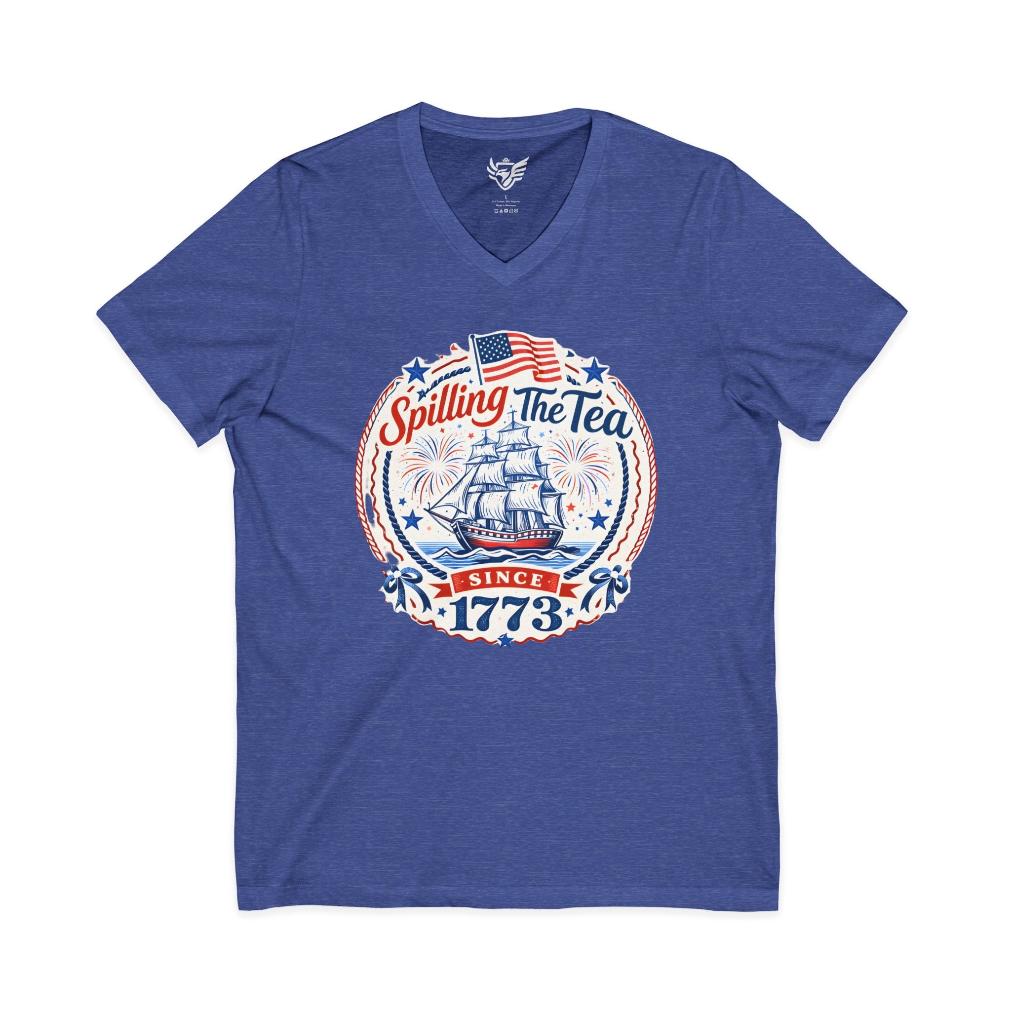 Spilling The Tea Jersey Short Sleeve V-Neck Tee