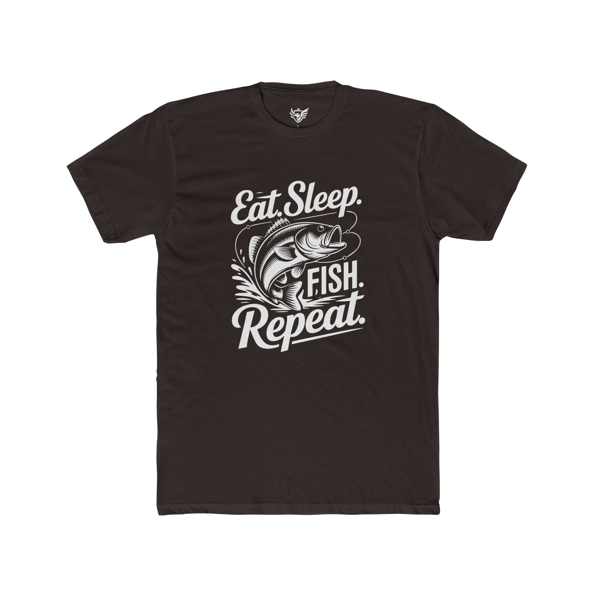 Eat Sleep Fish Repeat Cotton Crew Tee