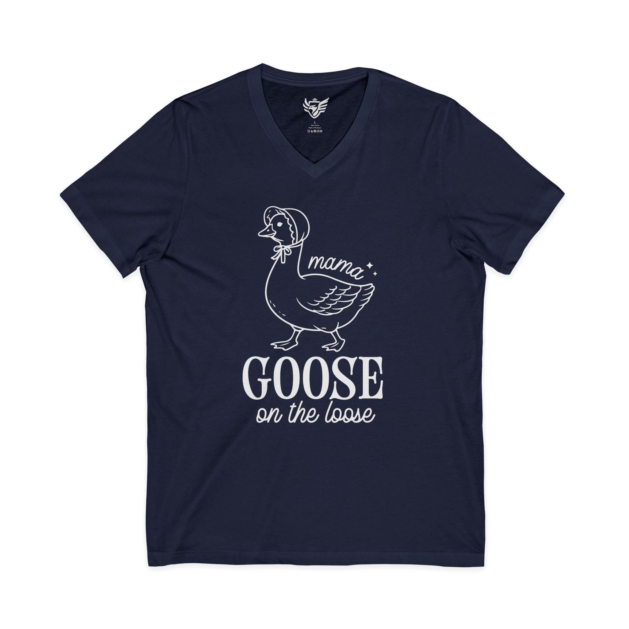 Mama Goose on the Loose Jersey Short Sleeve V-Neck Tee