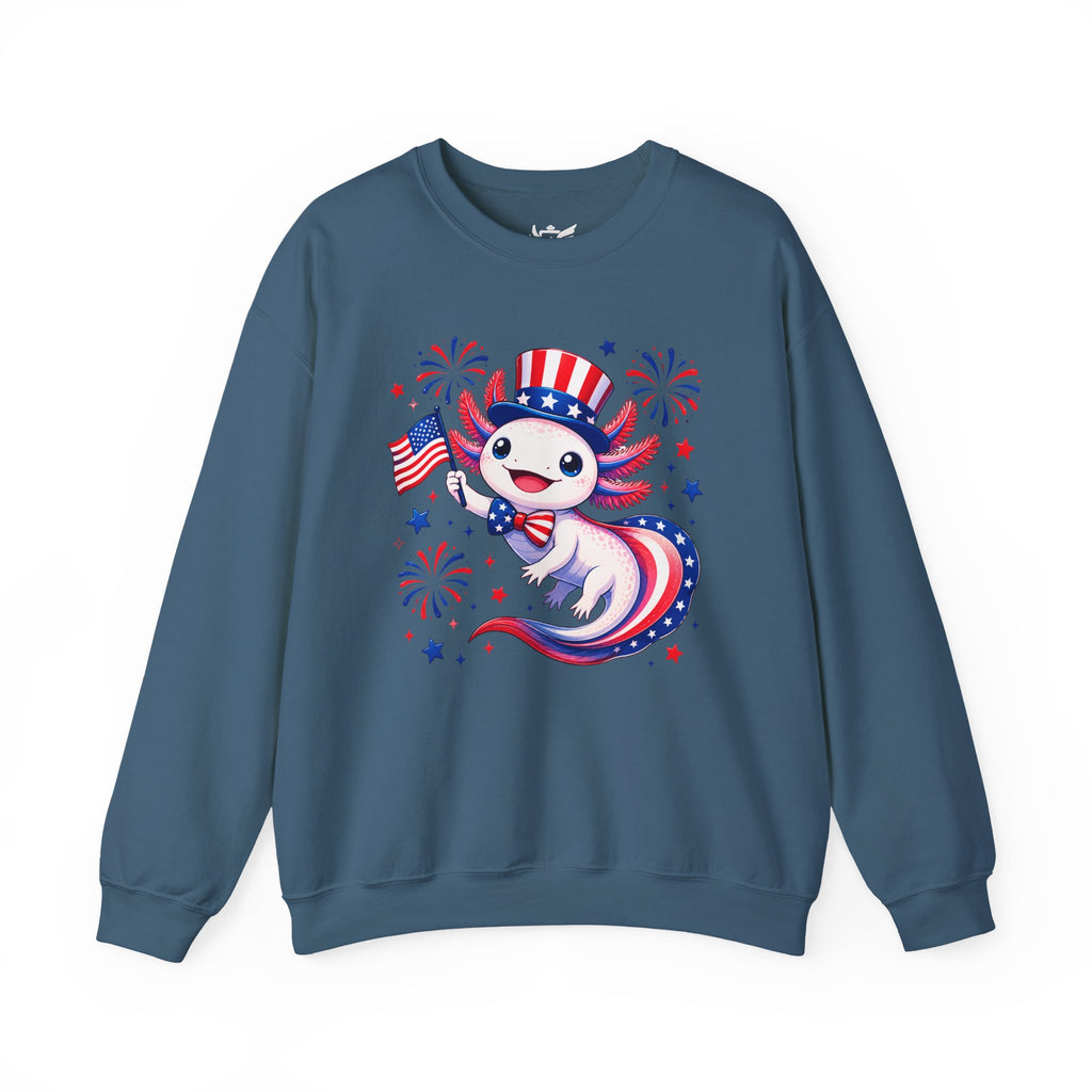 Patriotic Axolotl Heavy Blend™ Crewneck Sweatshirt