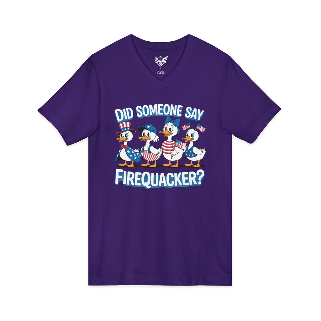 Firequackers Jersey Short Sleeve V-Neck Tee