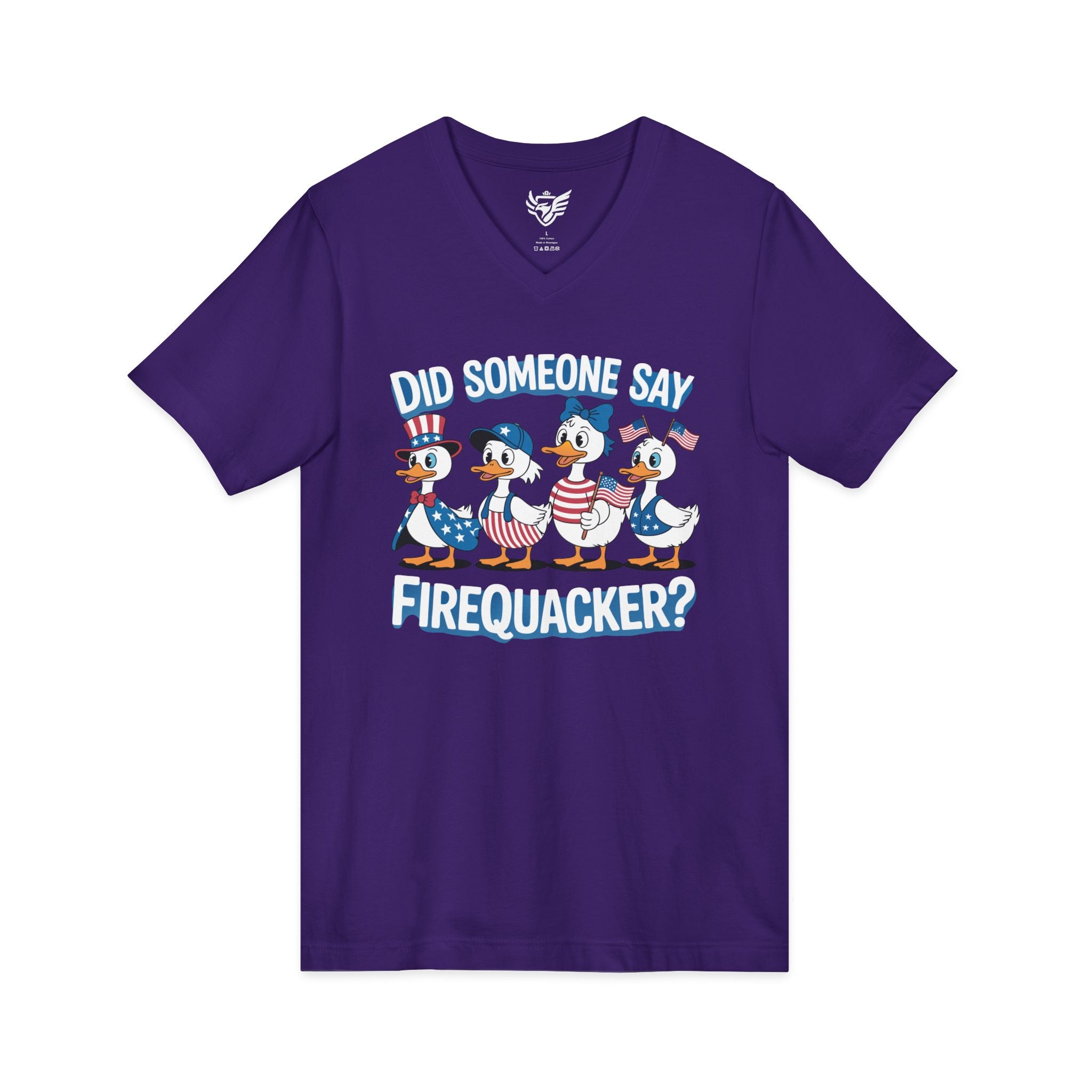 Firequackers Jersey Short Sleeve V-Neck Tee