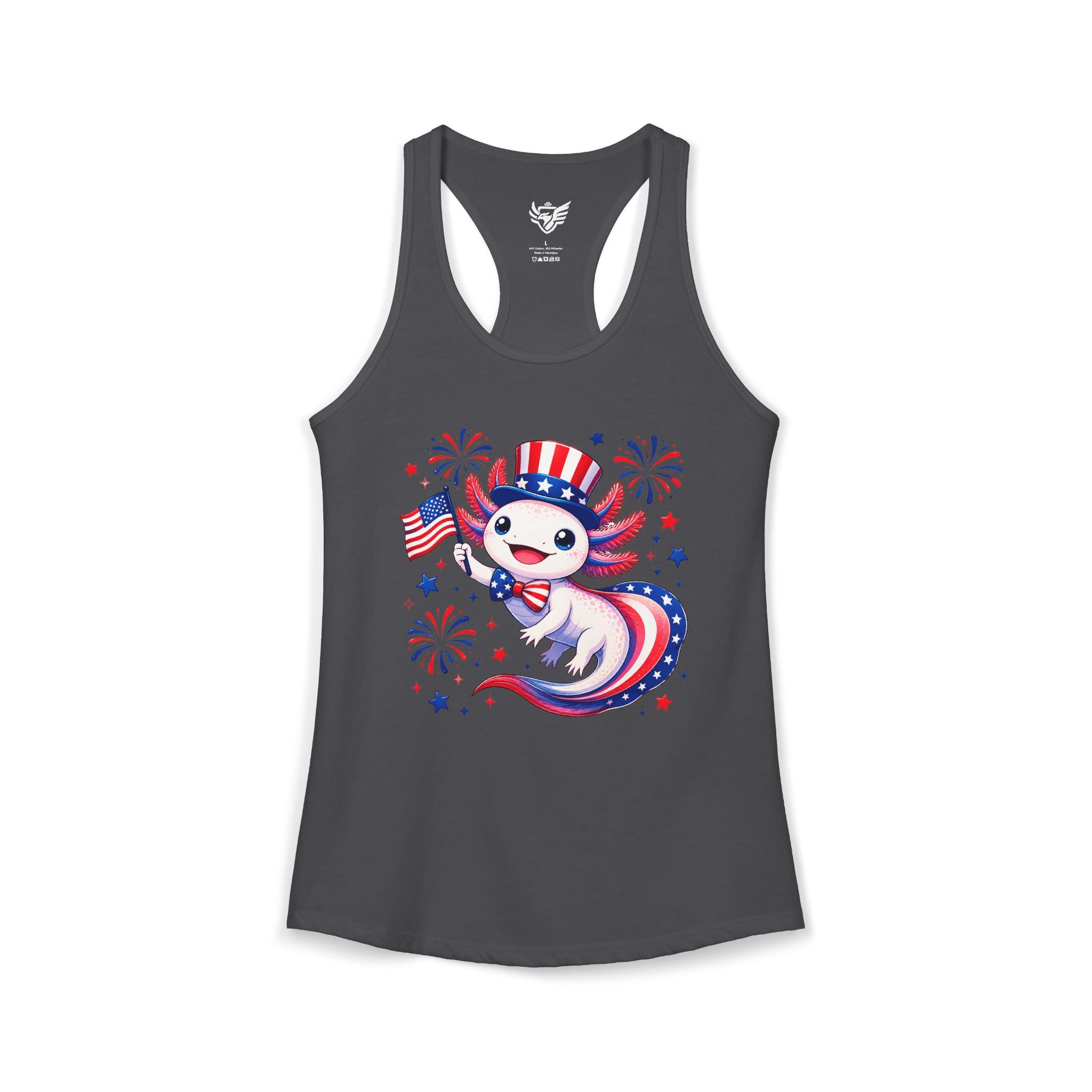 Patriotic Axolotl Ideal Racerback Tank