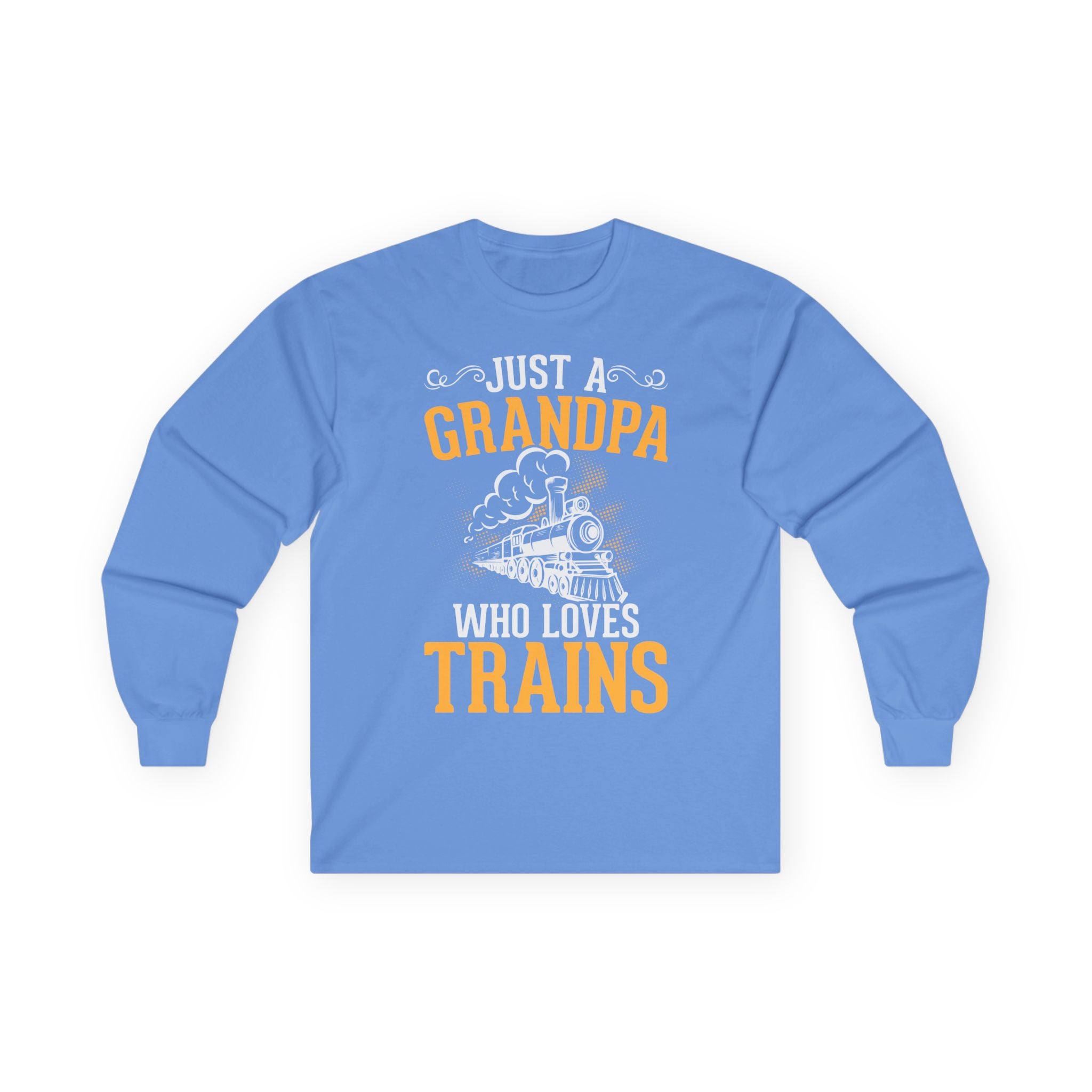 Train Lover Grandpa Cotton Long Sleeve Tee