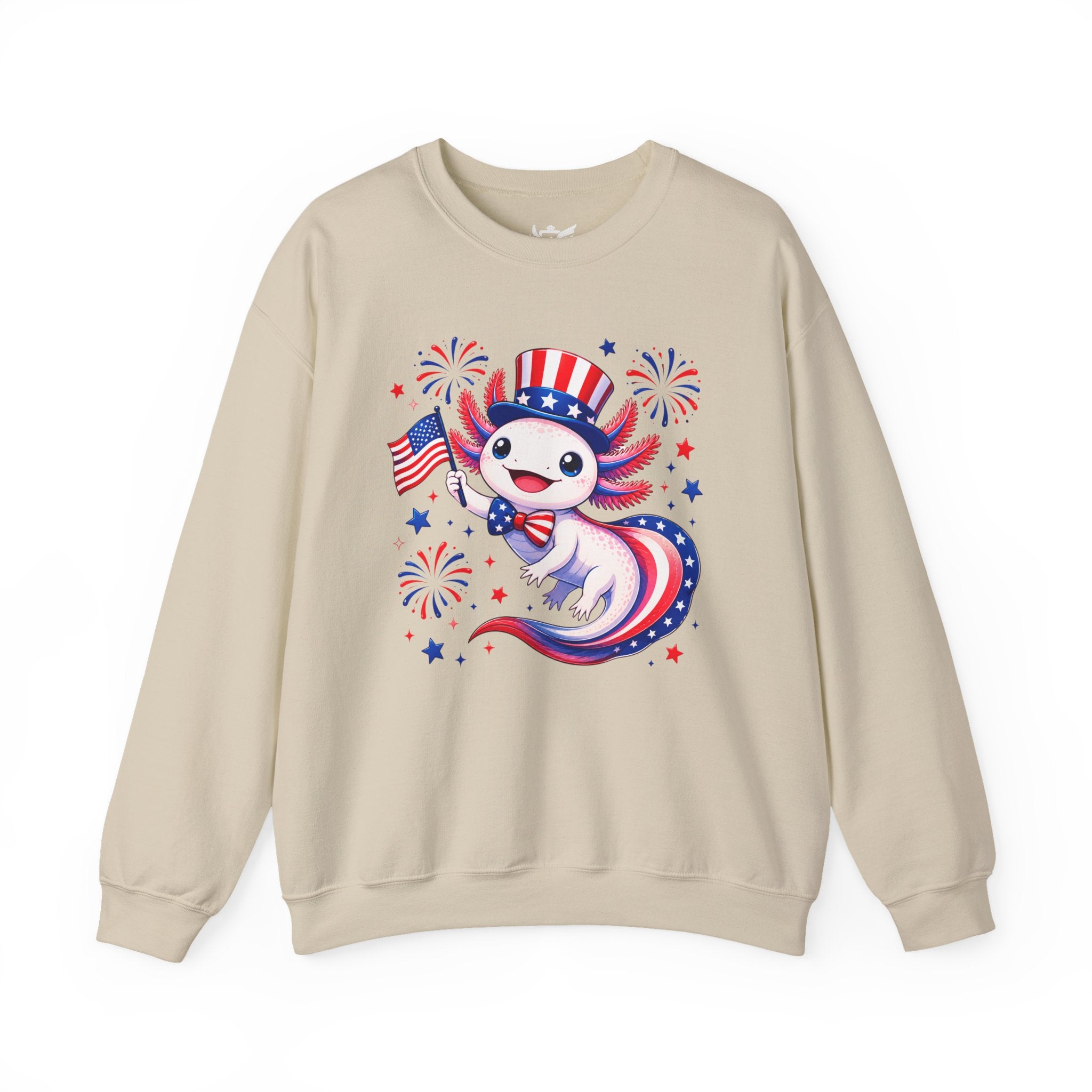Patriotic Axolotl Heavy Blend™ Crewneck Sweatshirt