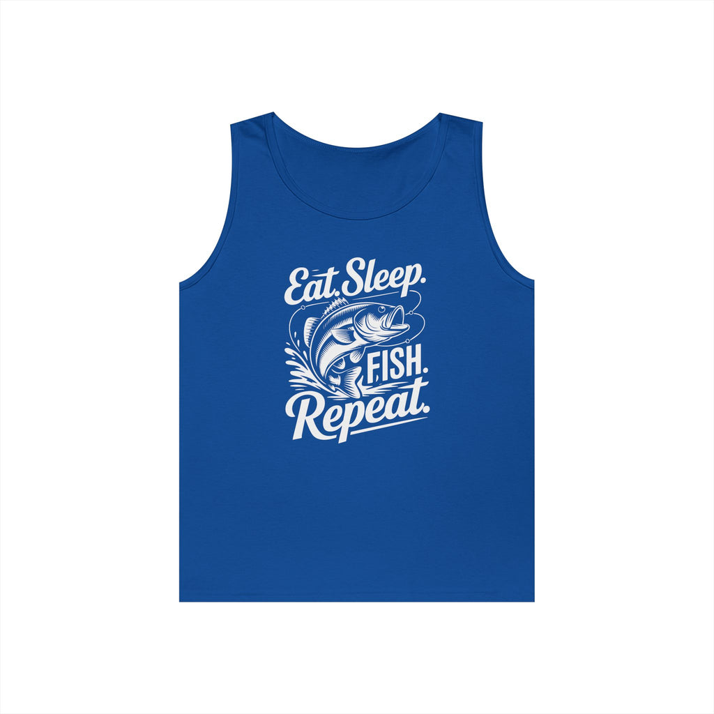 Eat Sleep Fish Repeat Heavy Cotton Tank Top