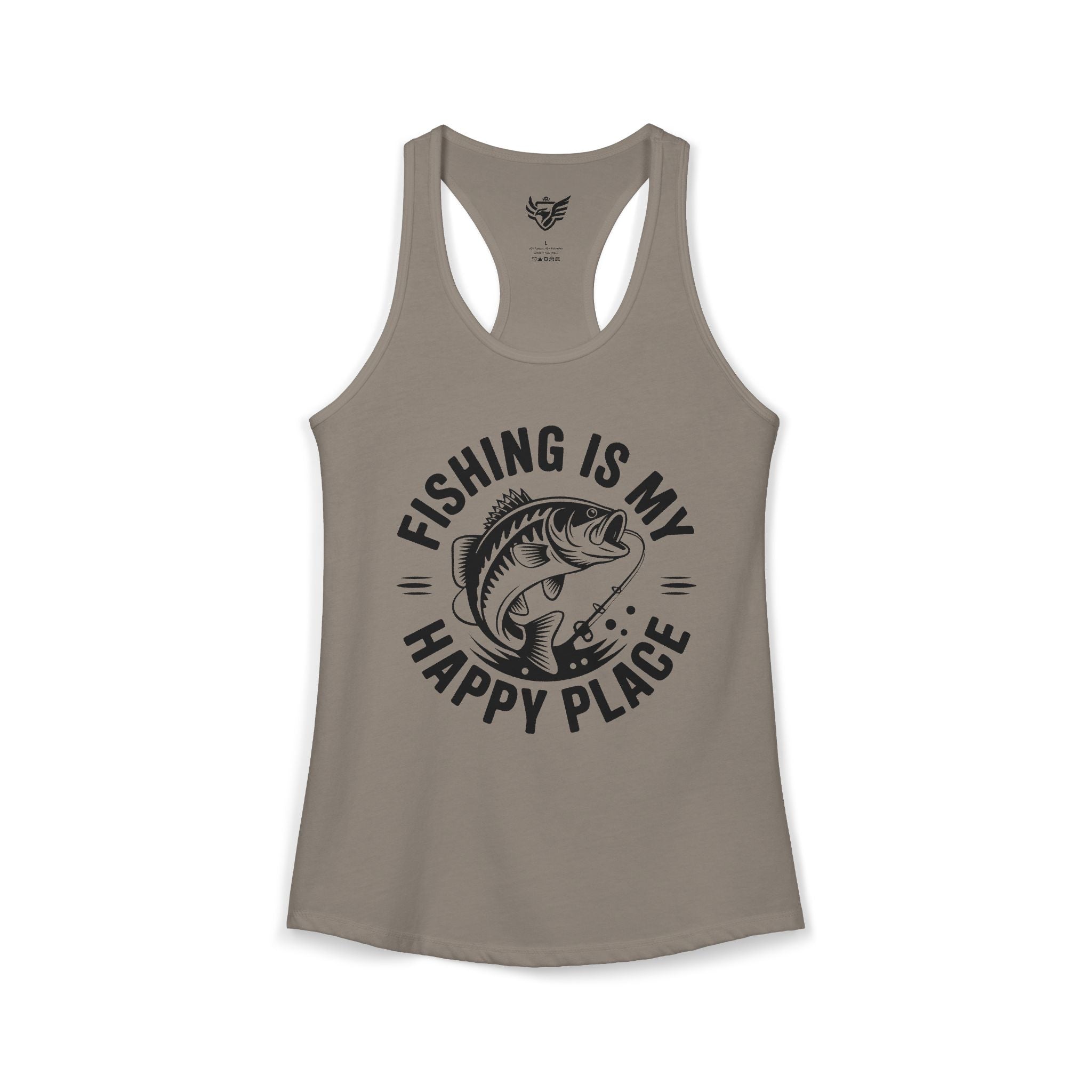 Fishing Is My Happy Place Ideal Racerback Tank