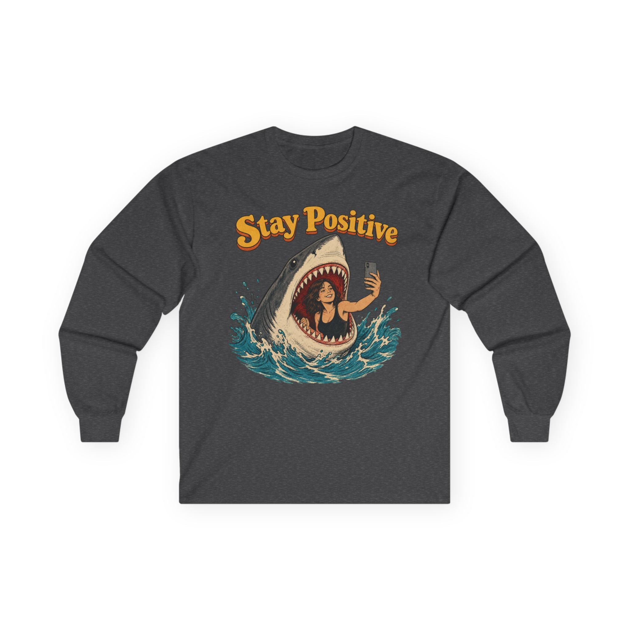 Stay Positive Cotton Long Sleeve Tee