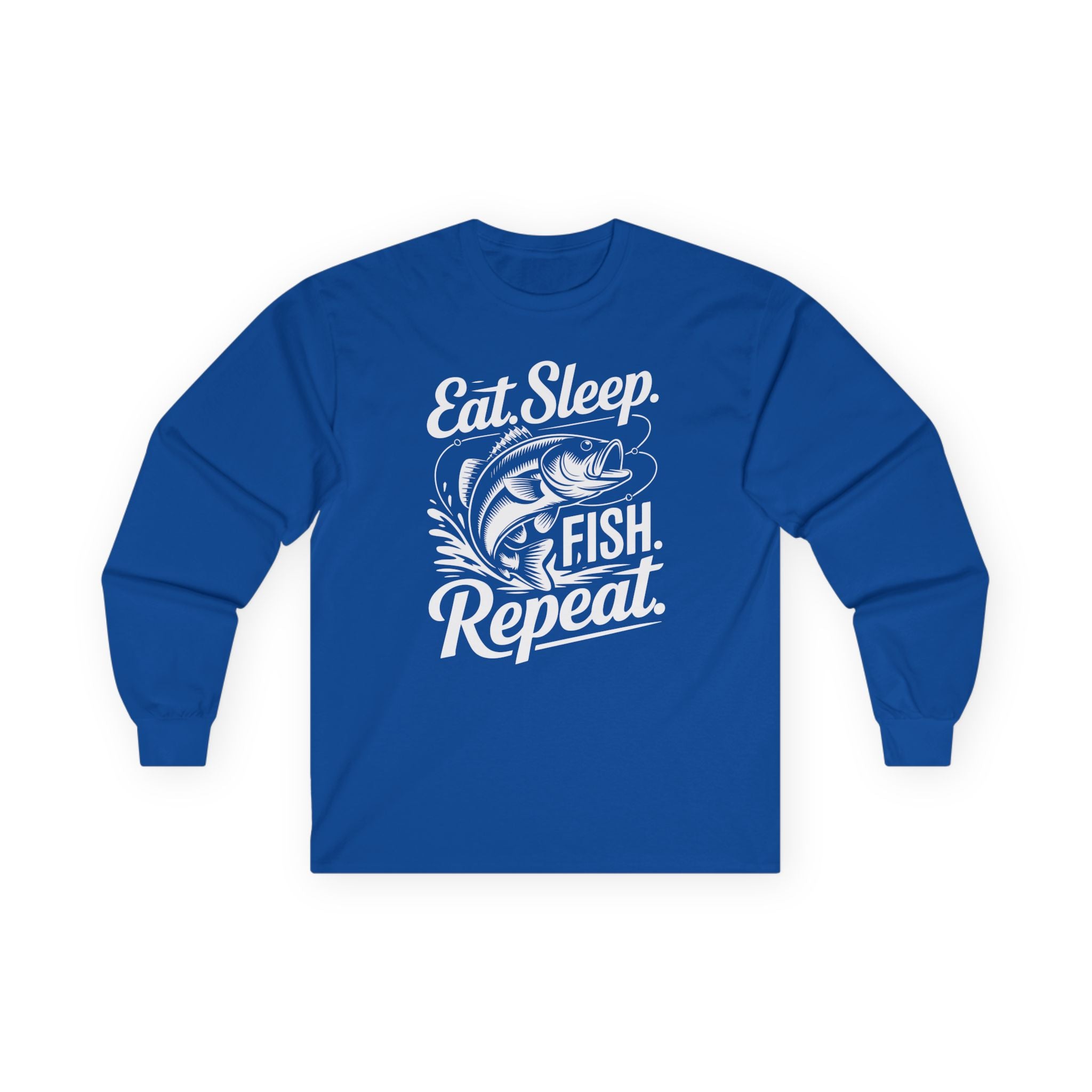 Eat Sleep Fish Repeat Cotton Long Sleeve Tee