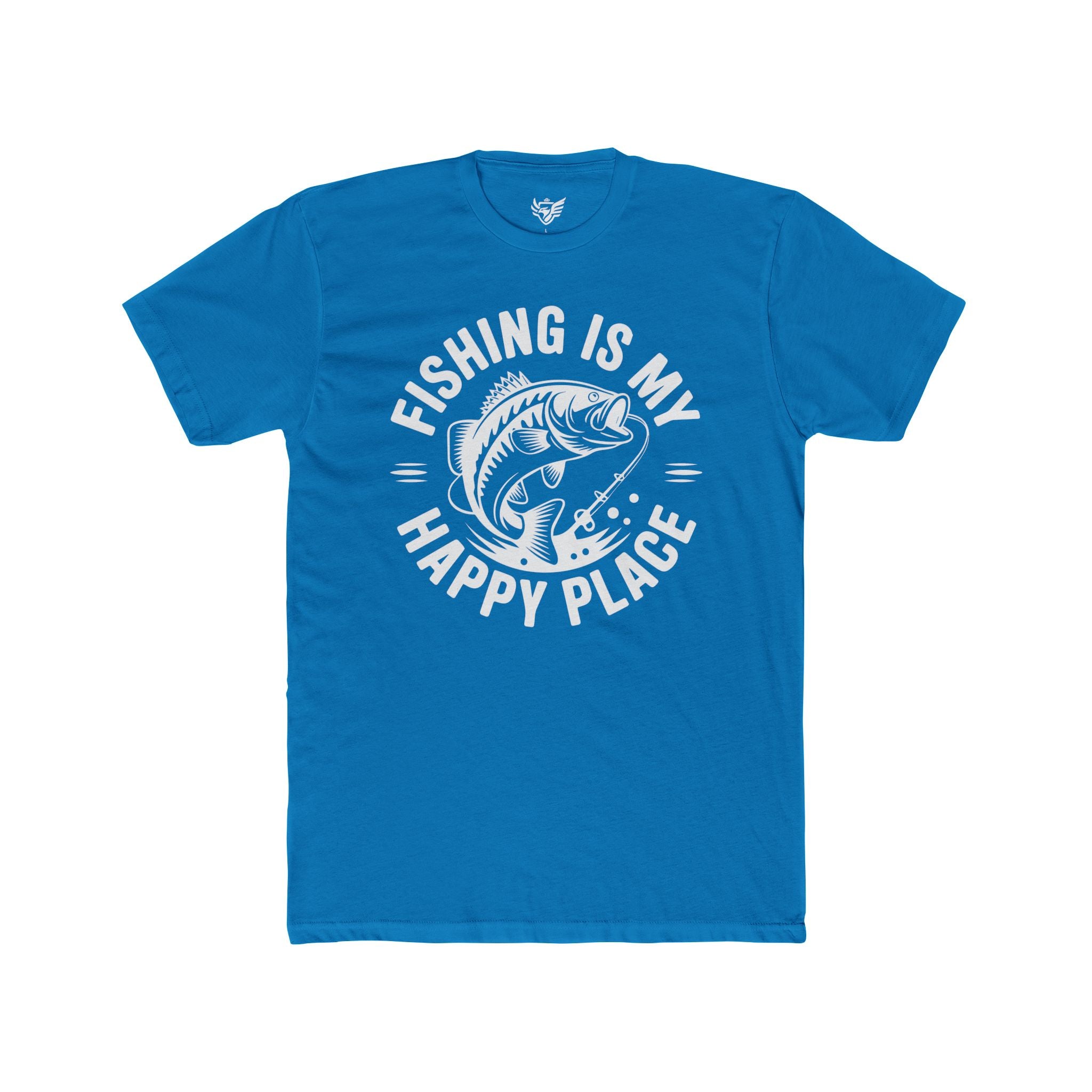 Fishing Is My Happy Place Cotton Crew Tee