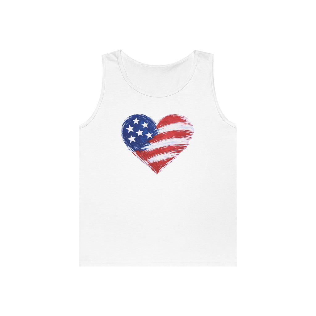 Heart Flag Heavy Cotton Tank Top