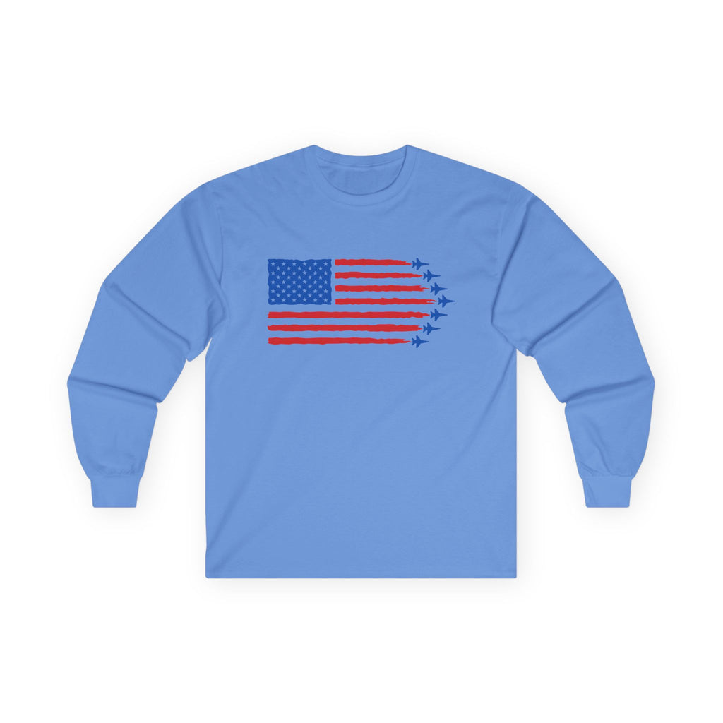 USA Jet Flag Cotton Long Sleeve Tee