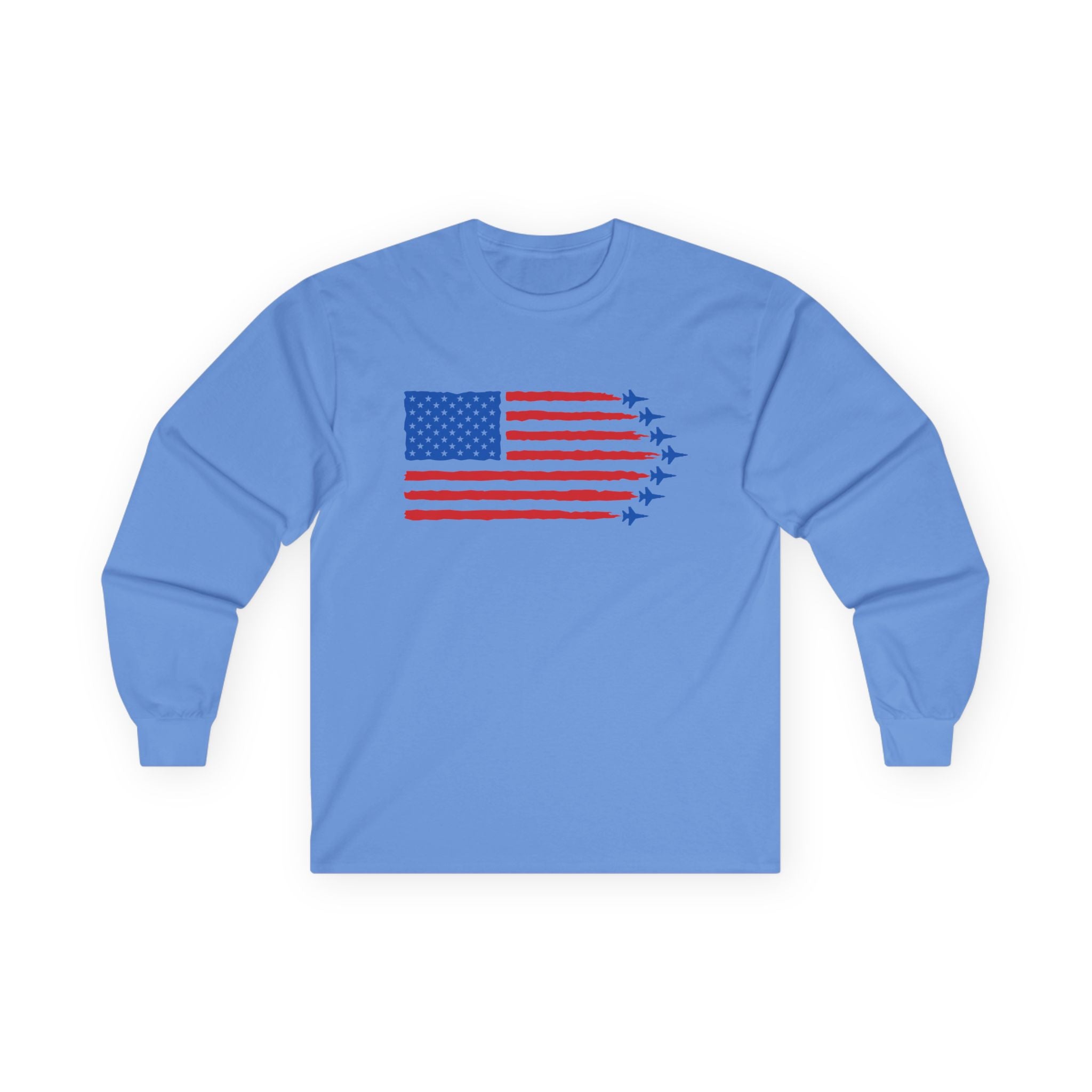 USA Jet Flag Cotton Long Sleeve Tee