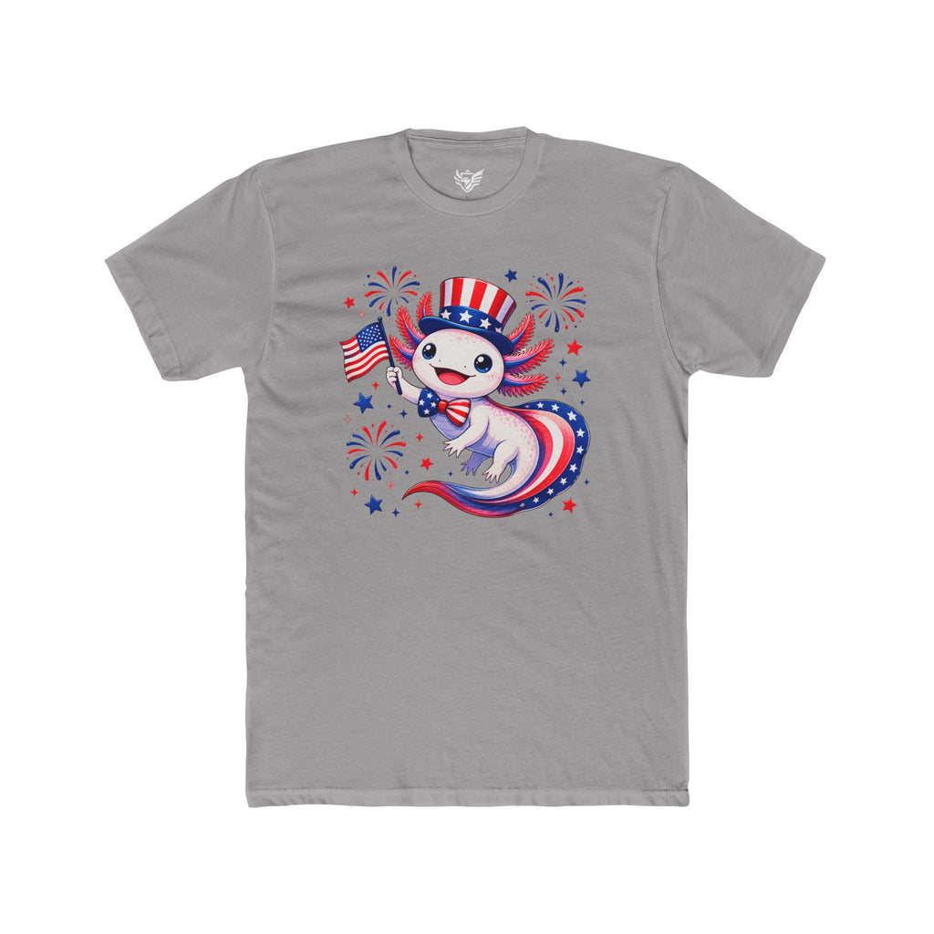 Patriotic Axolotl Cotton Crew Tee