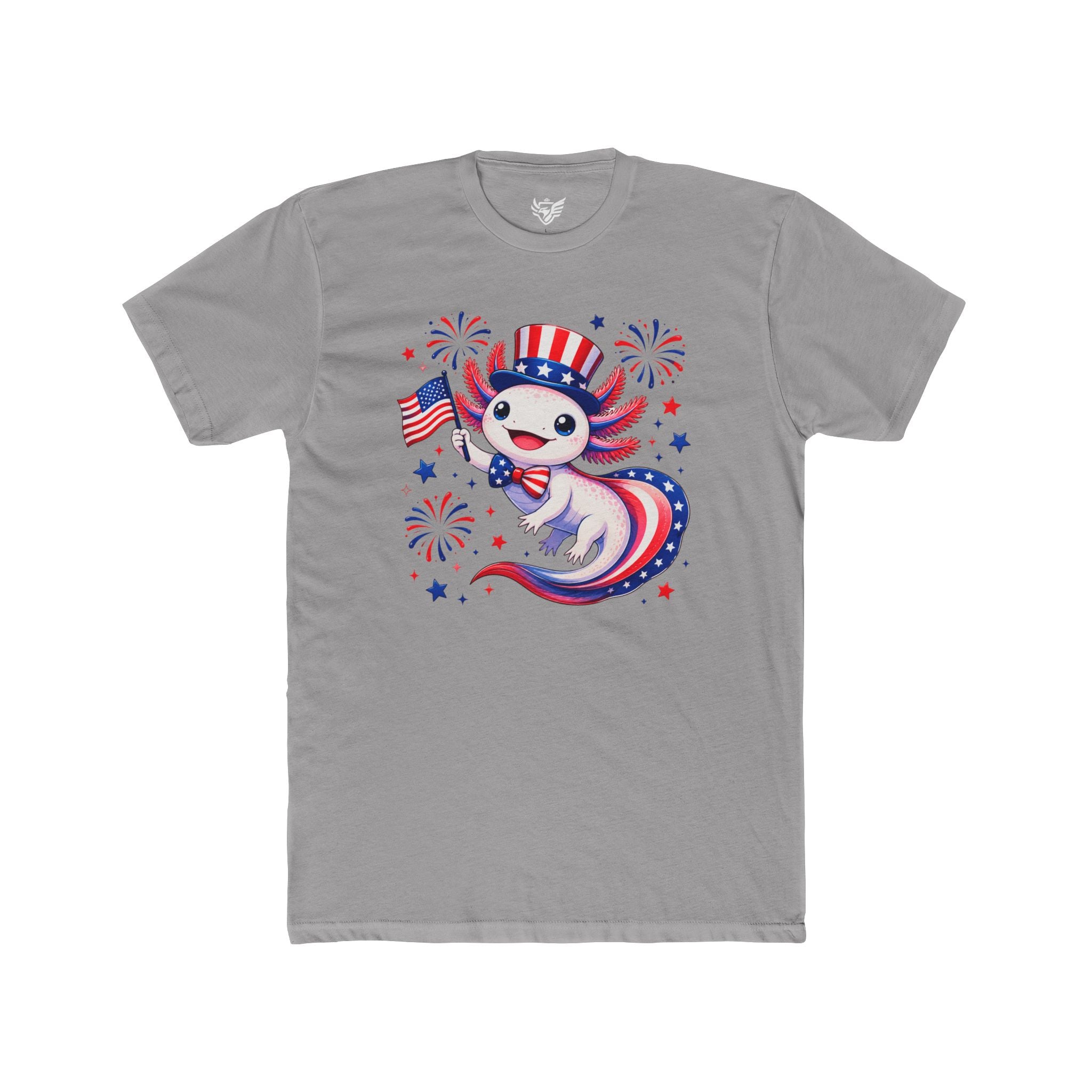 Patriotic Axolotl Cotton Crew Tee