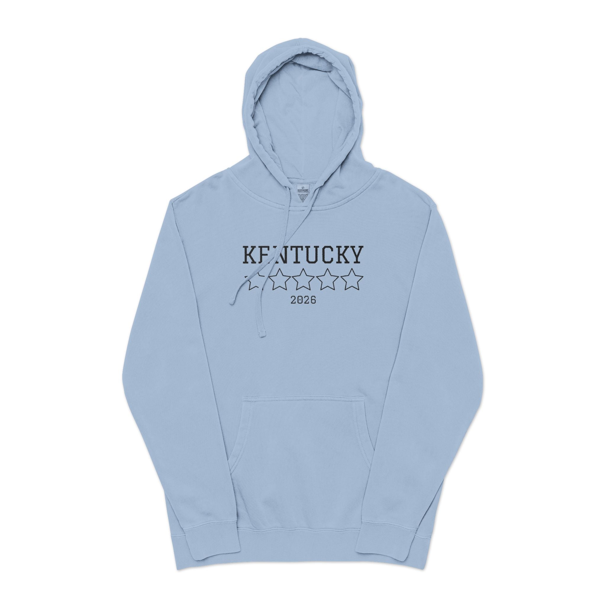 Unisex Embroidered KY Pigment-Dyed Hoodie