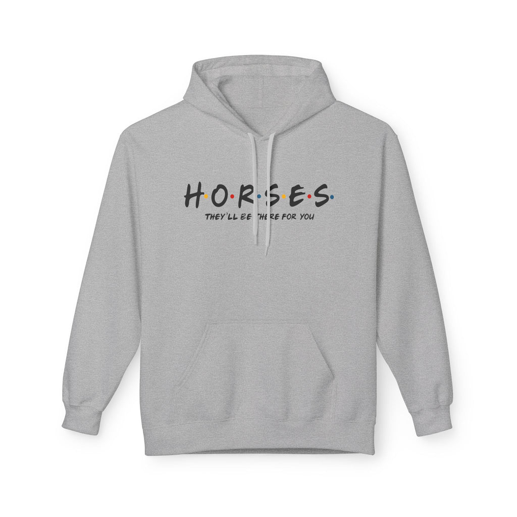 Horses, Friends Theme Midweight Softstyle Fleece Hoodie