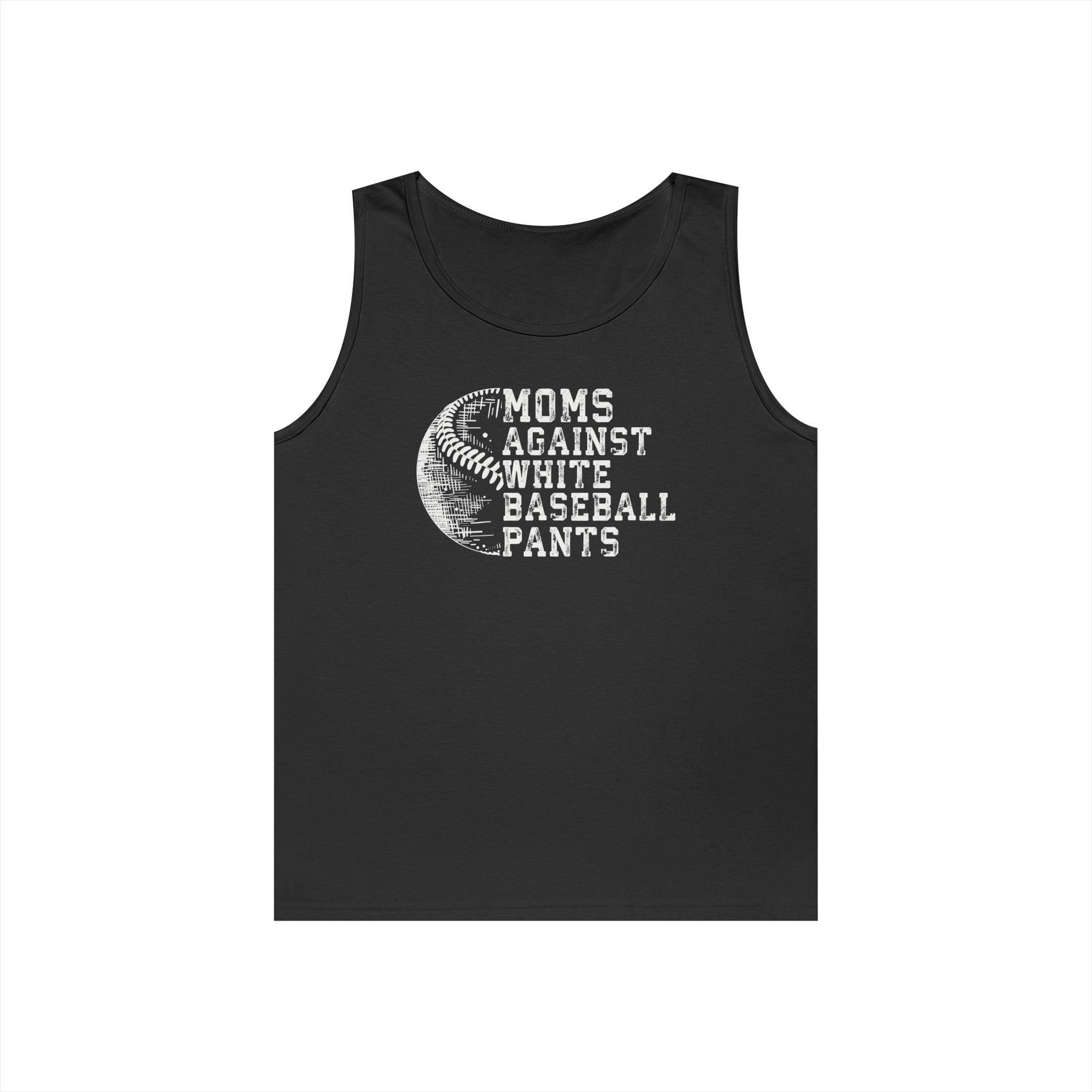 Mom's Against White Baseball Pants Heavy Cotton Tank Top