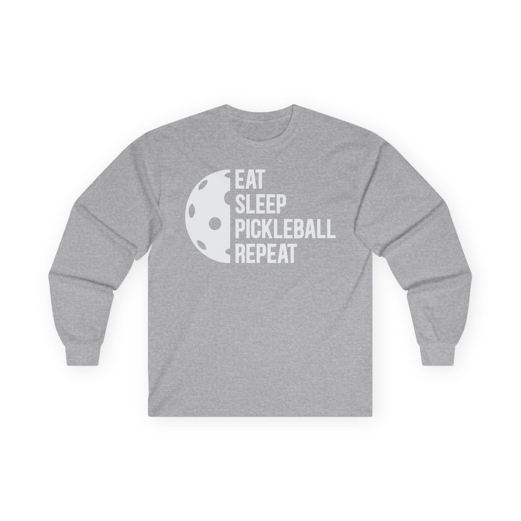 Eat Sleep Pickleball Repeat Cotton Long Sleeve Tee
