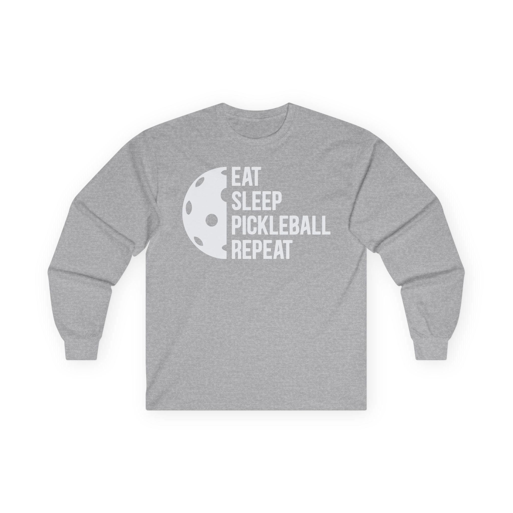 Eat Sleep Pickleball Repeat Cotton Long Sleeve Tee