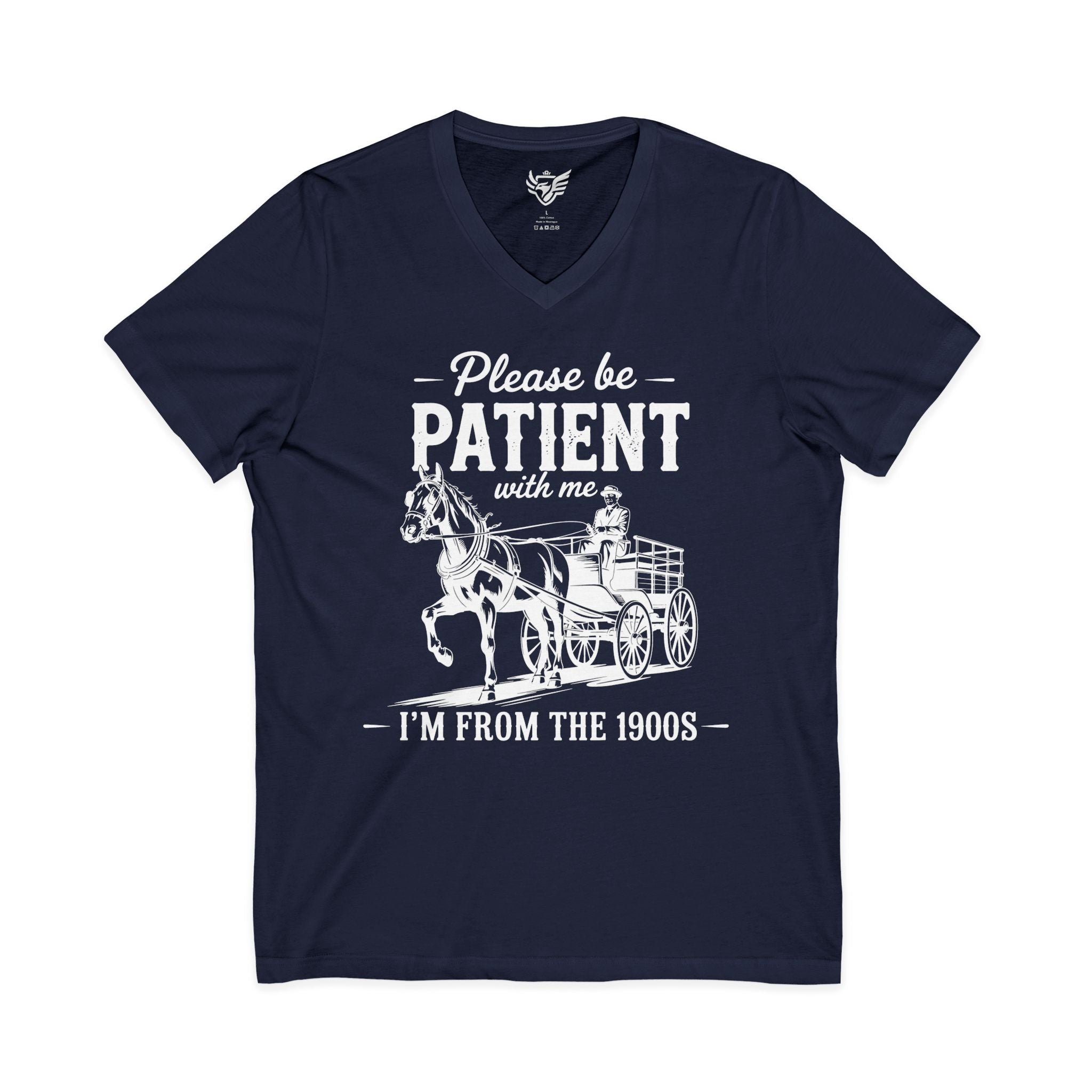 Patience Please Jersey Short Sleeve V-Neck Tee