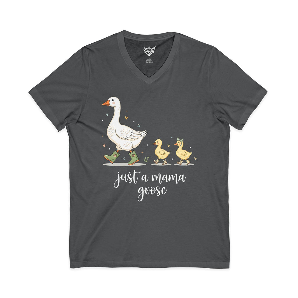 Just A Momma Goose Jersey Short Sleeve V-Neck Tee