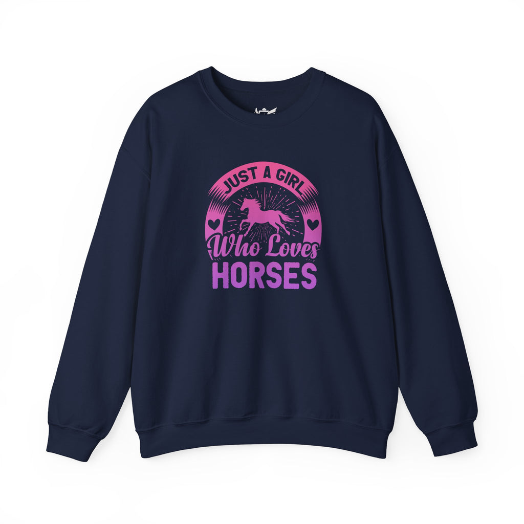 Just a Girl Who Loves Horses Heavy Blend™ Crewneck Sweatshirt