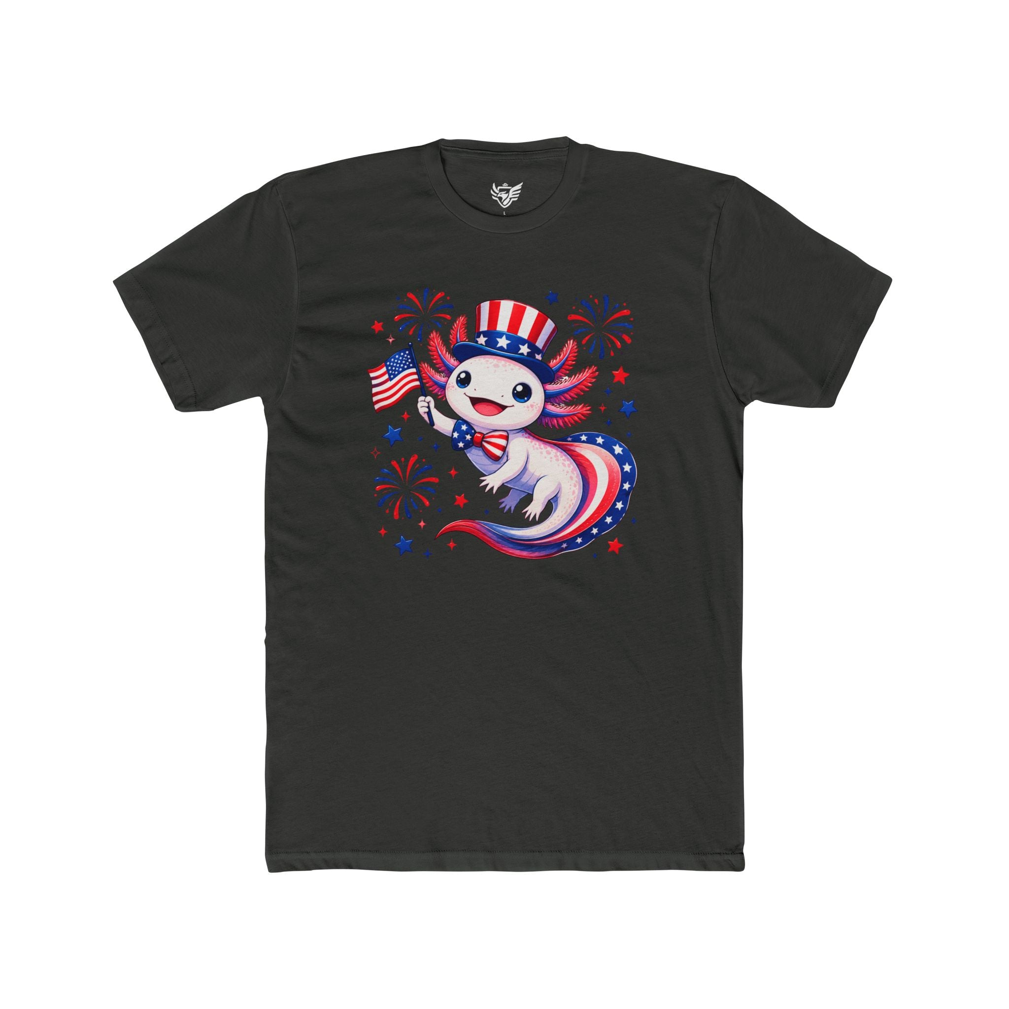 Patriotic Axolotl Cotton Crew Tee