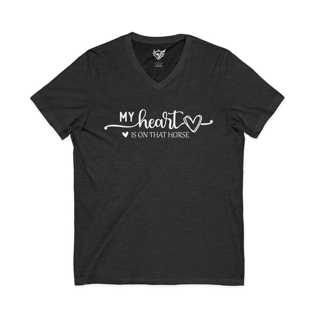 Heart on Horse Jersey Short Sleeve V-Neck Tee