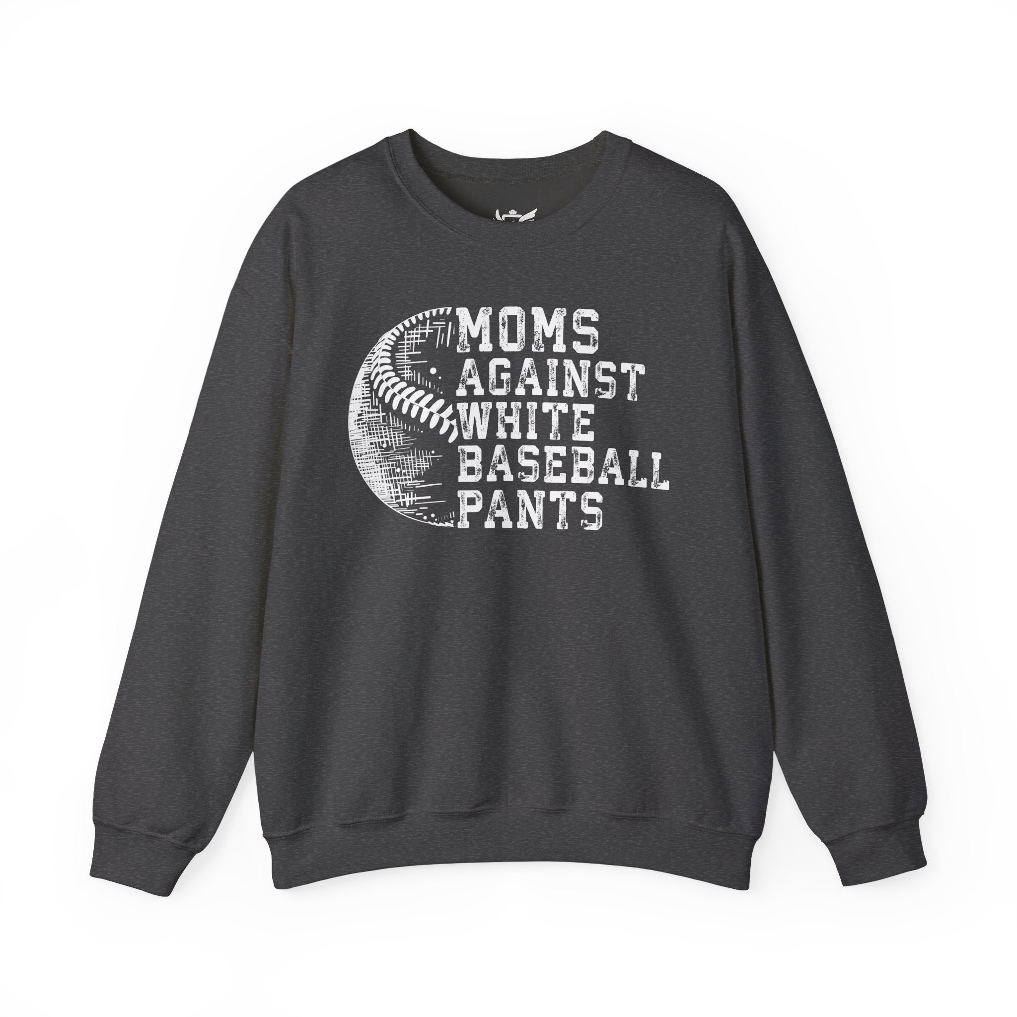 Mom's Against White Baseball Pants Heavy Blend™ Crewneck Sweatshirt