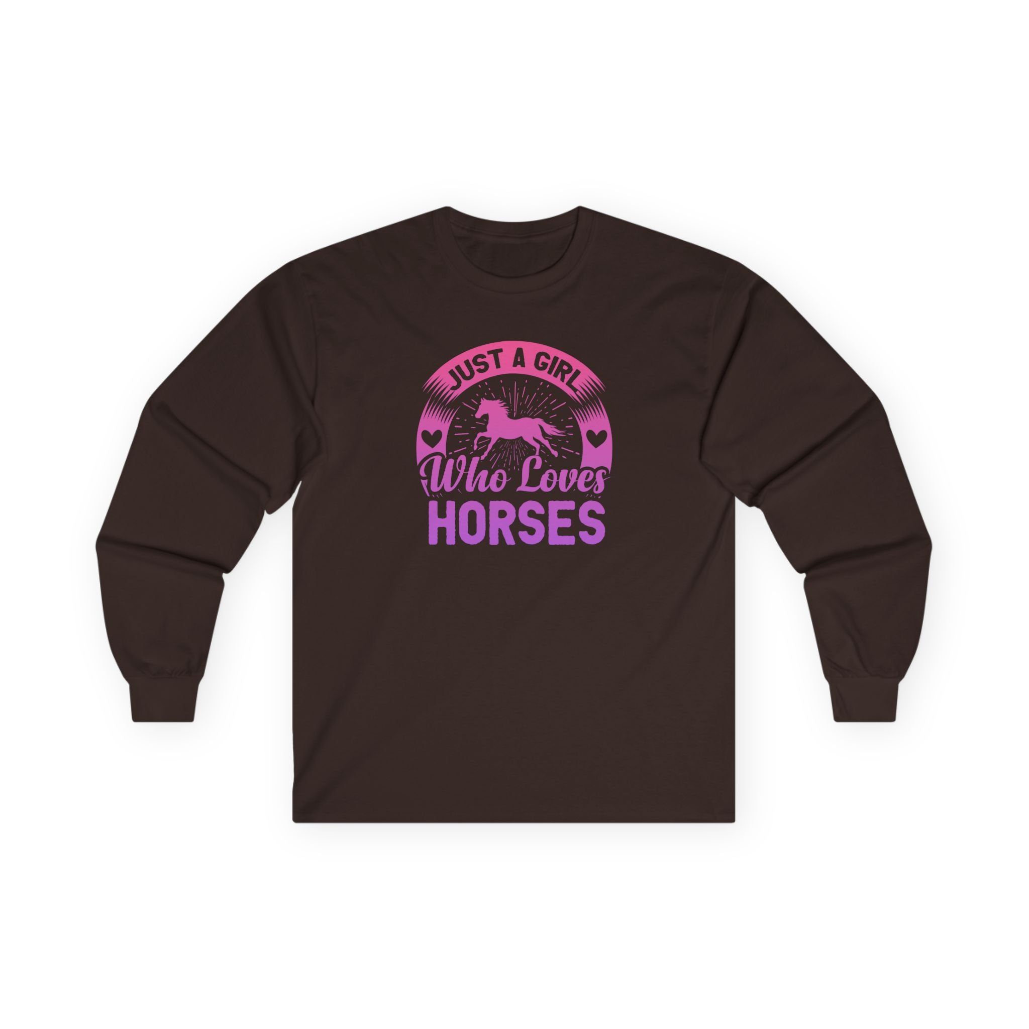 Just a Girl Who Loves Horses Cotton Long Sleeve Tee