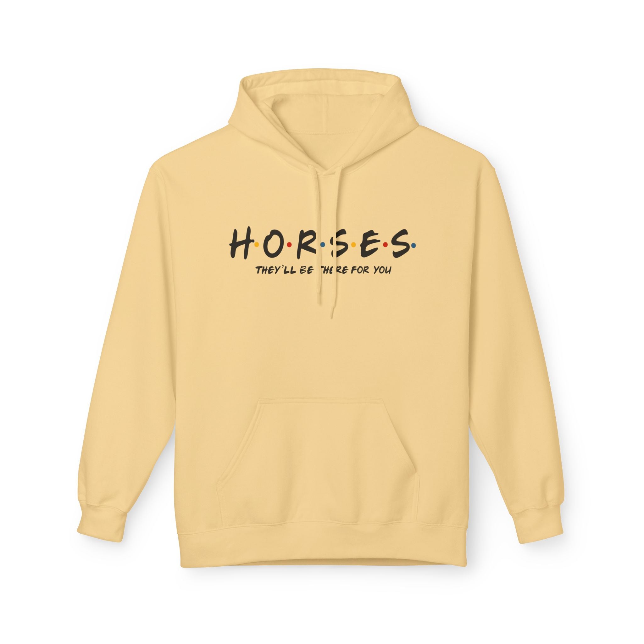 Horses, Friends Theme Midweight Softstyle Fleece Hoodie