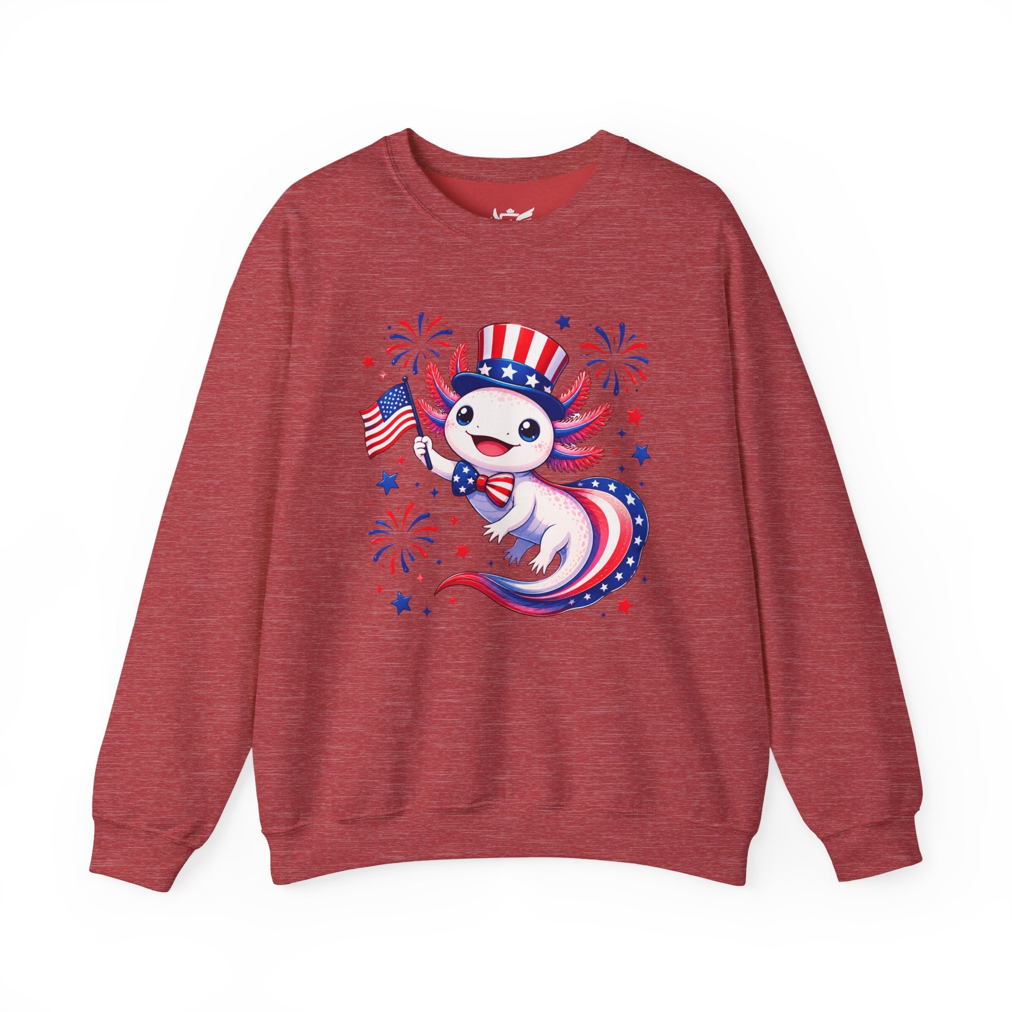 Patriotic Axolotl Heavy Blend™ Crewneck Sweatshirt