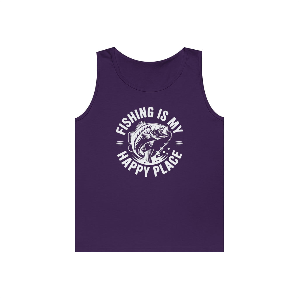 Fishing Is My Happy Place Heavy Cotton Tank Top