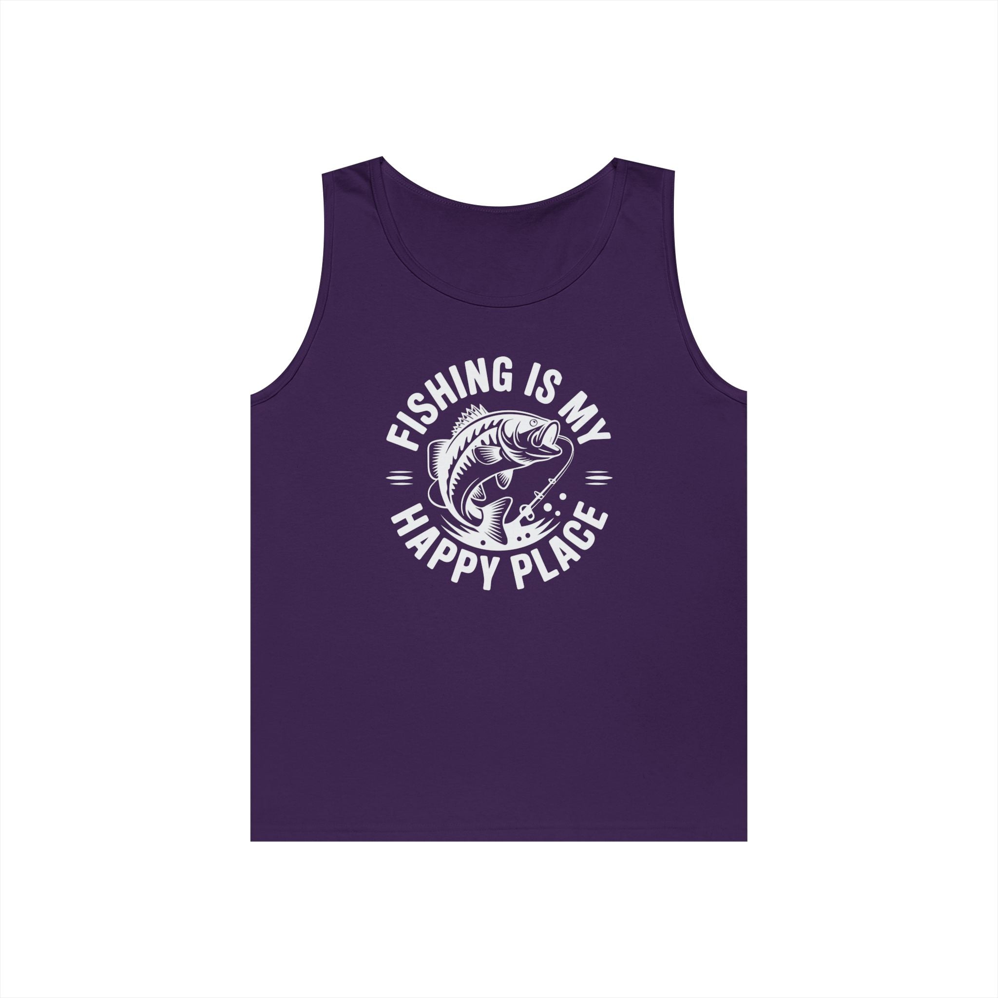 Fishing Is My Happy Place Heavy Cotton Tank Top